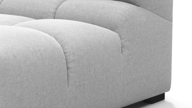 Tufted - Tufted Module, Left End, Armless, Light Gray Wool