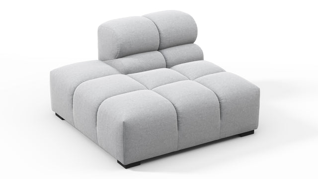 Tufted - Tufted Module, Left End, Armless, Light Gray Wool