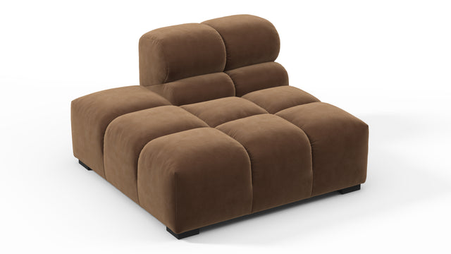 Tufted - Tufted Module, Left End, Armless, Mocha Velvet