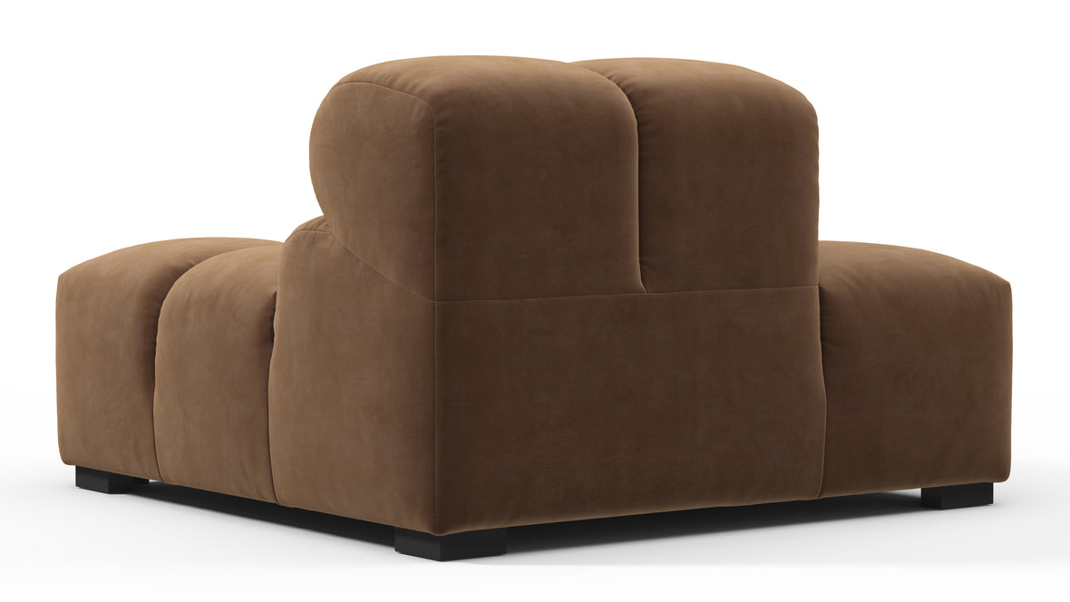 Tufted - Tufted Module, Left End, Armless, Mocha Velvet