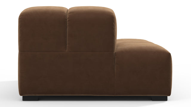 Tufted - Tufted Module, Left End, Armless, Mocha Velvet