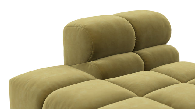 Tufted - Tufted Module, Left End, Armless, Olive Gold Velvet