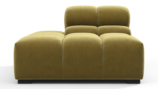 Tufted - Tufted Module, Left End, Armless, Olive Gold Velvet