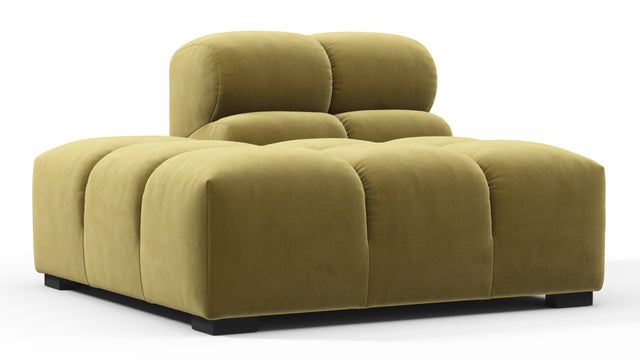 Tufted - Tufted Module, Left End, Armless, Olive Gold Velvet