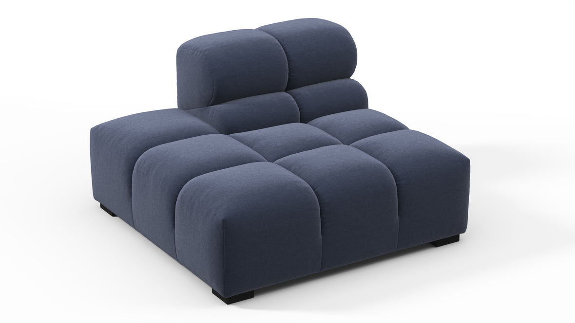 Tufted - Tufted Module, Left End, Armless, Royal Blue Wool