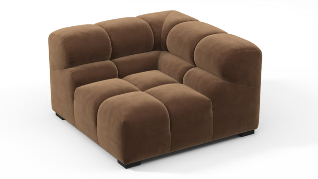 Tufted - Tufted Module, Right Corner, Mocha Velvet