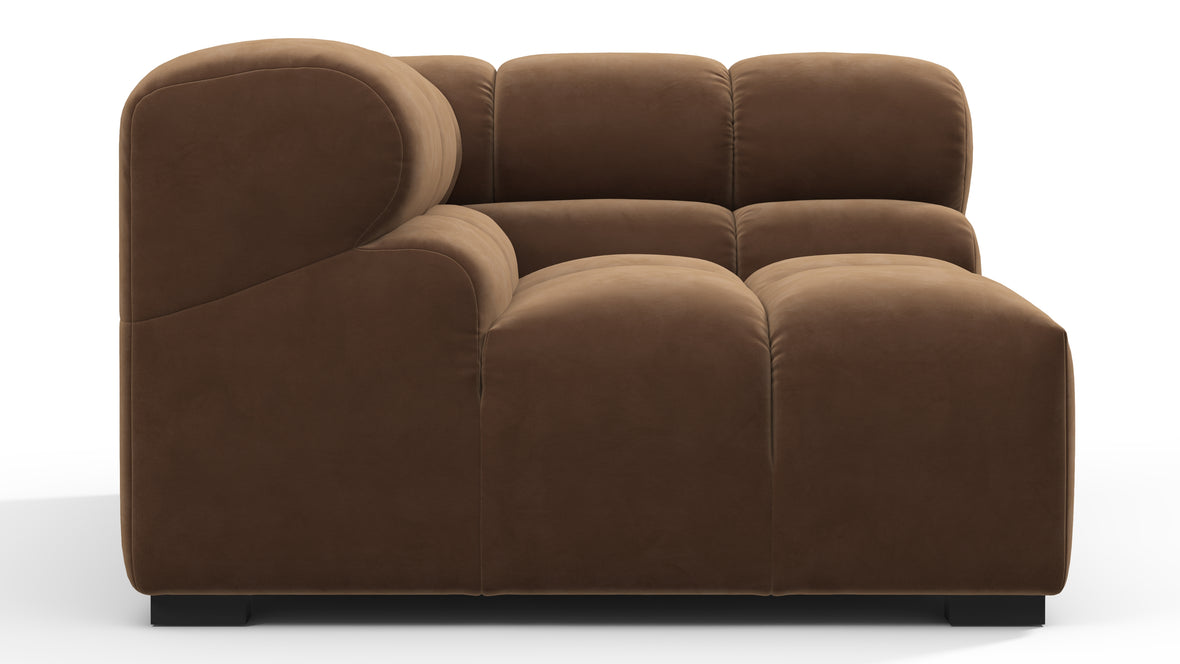 Tufted - Tufted Module, Right Corner, Mocha Velvet