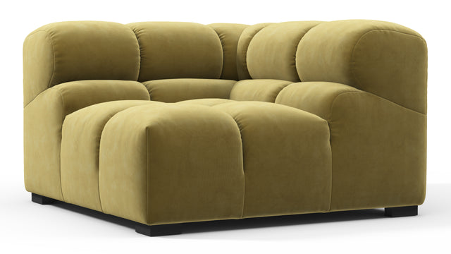 Tufted - Tufted Module, Right Corner, Olive Gold Velvet