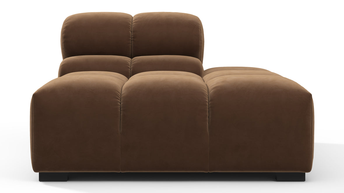 Tufted - Tufted Module, Right End, Armless, Mocha Velvet