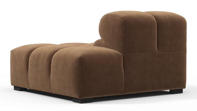 Tufted - Tufted Module, Right End, Armless, Mocha Velvet