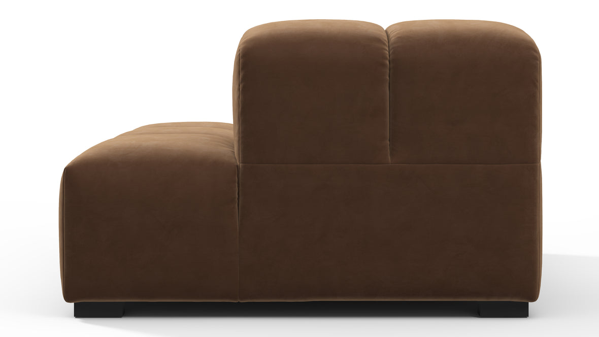 Tufted - Tufted Module, Right End, Armless, Mocha Velvet