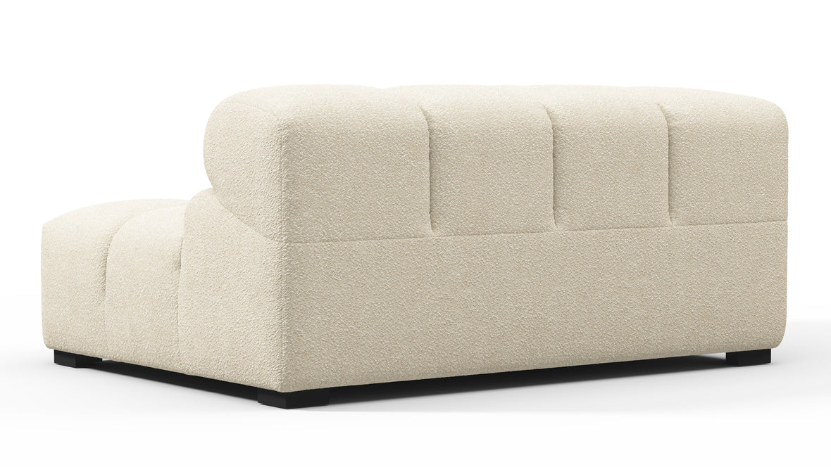 Tufted - Tufted Module, Large Left Corner, Eggshell Boucle