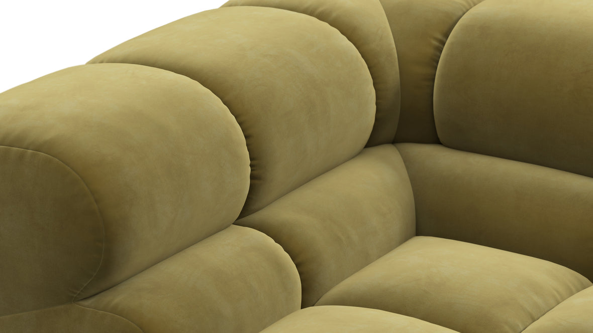 Tufted - Tufted Module, Large Left Corner, Olive Gold Velvet