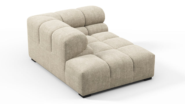 Tufted - Tufted Module, Left Corner Half, Beige Gray Chenille