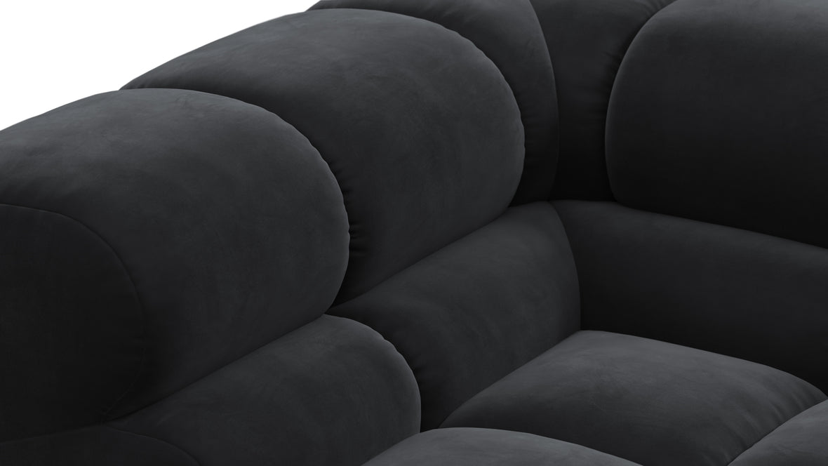 Tufted - Tufted Module, Left Corner Half, Black Velvet