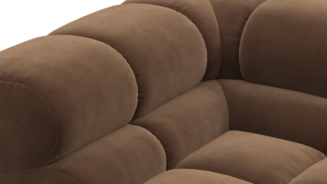 Tufted - Tufted Module, Left Corner Half, Mocha Velvet