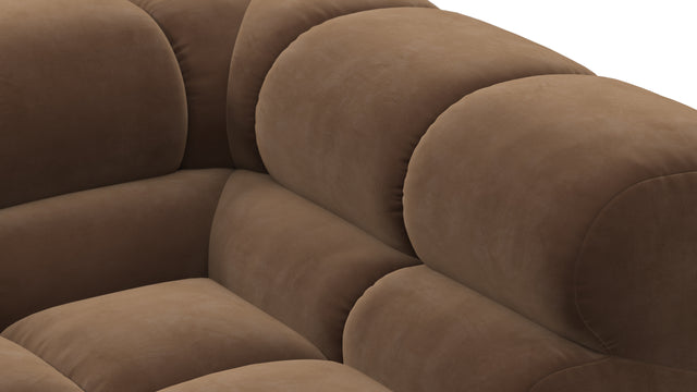 Tufted - Tufted Module, Right Corner Half, Mocha Velvet