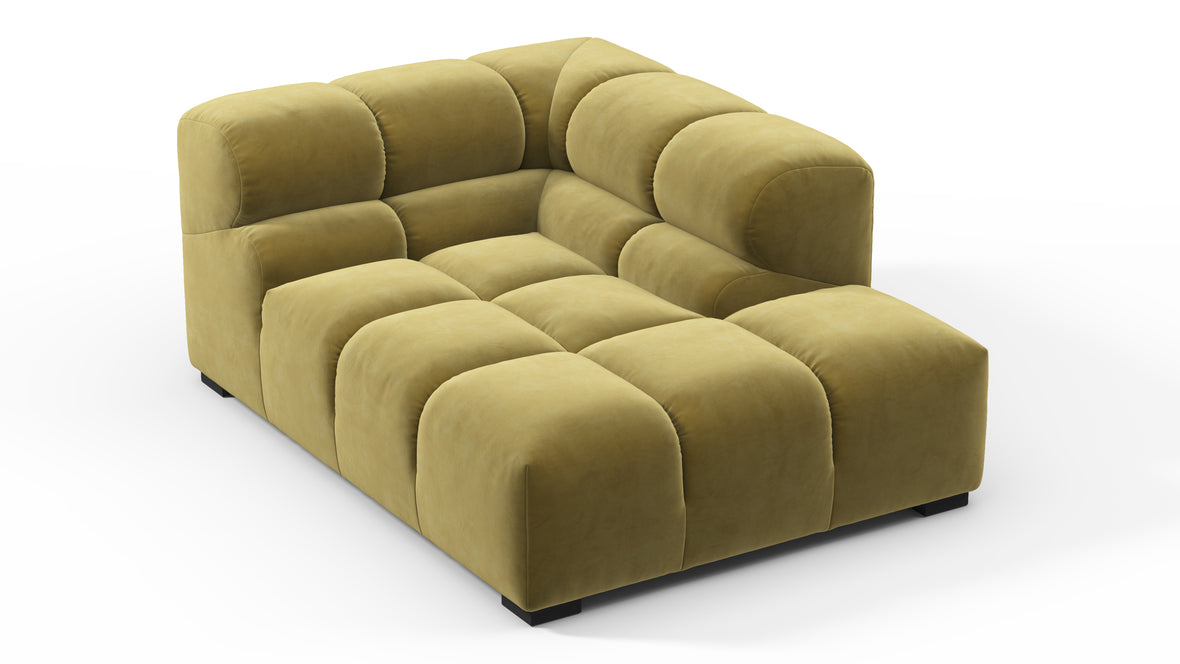 Tufted - Tufted Module, Right Corner Half, Olive Gold Velvet