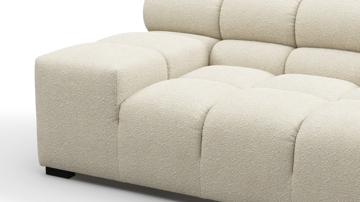 Tufted - Tufted Module, Extra Large Left Arm, Eggshell Boucle