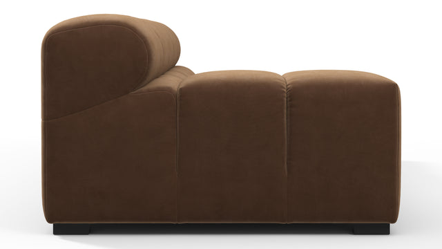 Tufted - Tufted Module, Extra Large Left Arm, Mocha Velvet