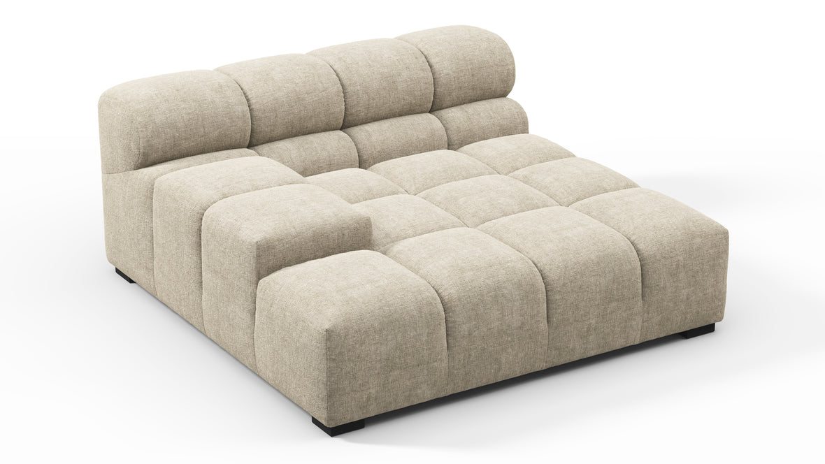 Tufted - Tufted Module, Deep Large Left Arm, Beige Gray Chenille