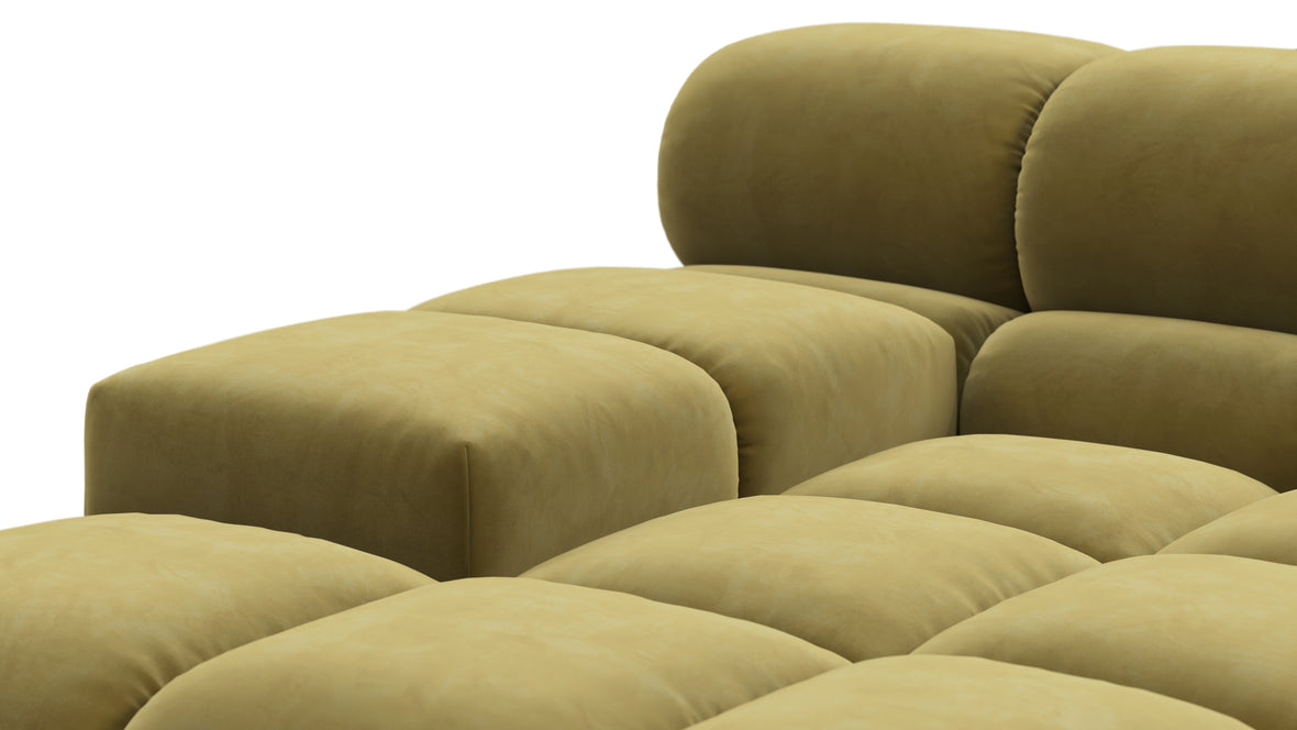 Tufted - Tufted Module, Deep Large Left Arm, Olive Gold Velvet