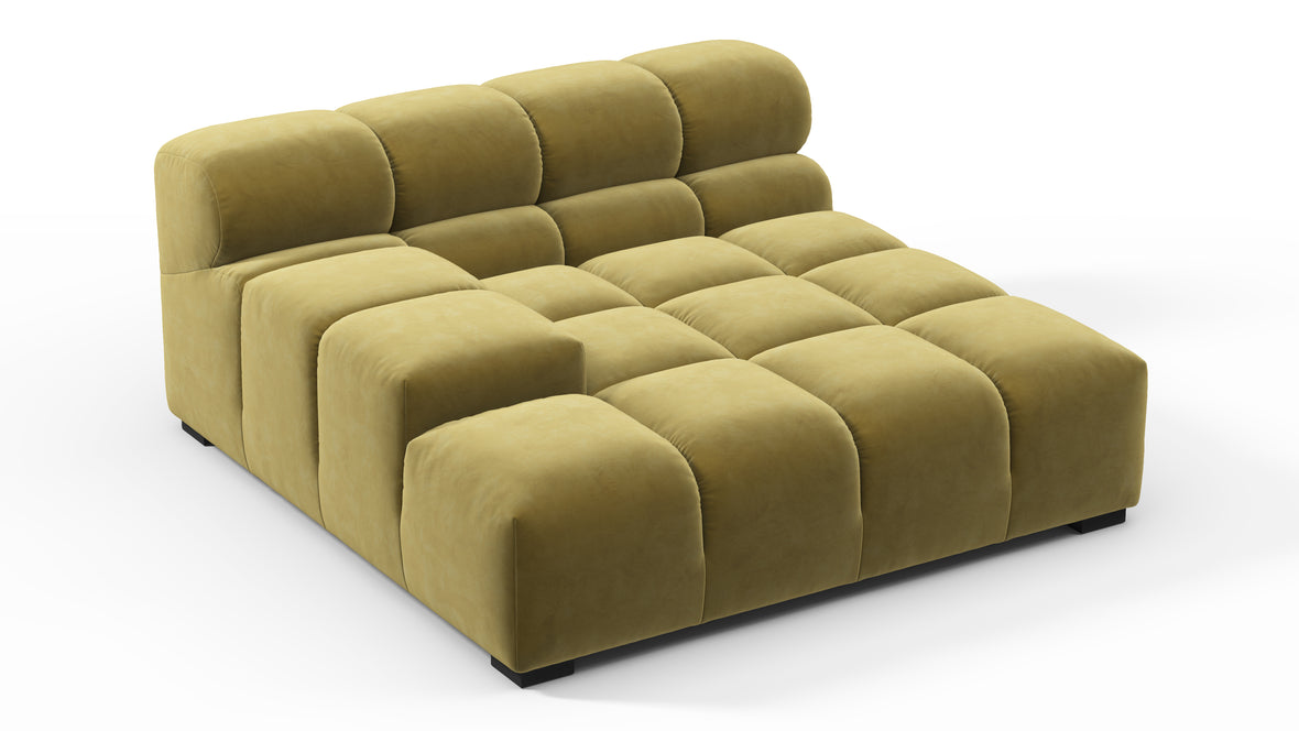 Tufted - Tufted Module, Deep Large Left Arm, Olive Gold Velvet