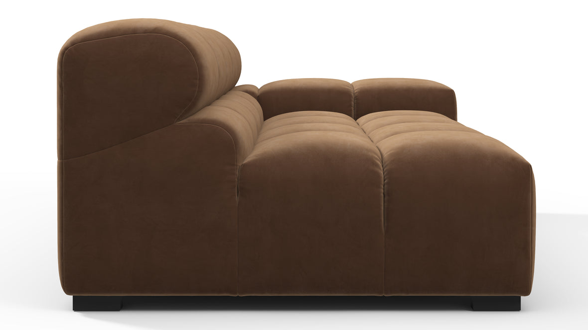 Tufted - Tufted Module, Extra Large Right Arm, Mocha Velvet