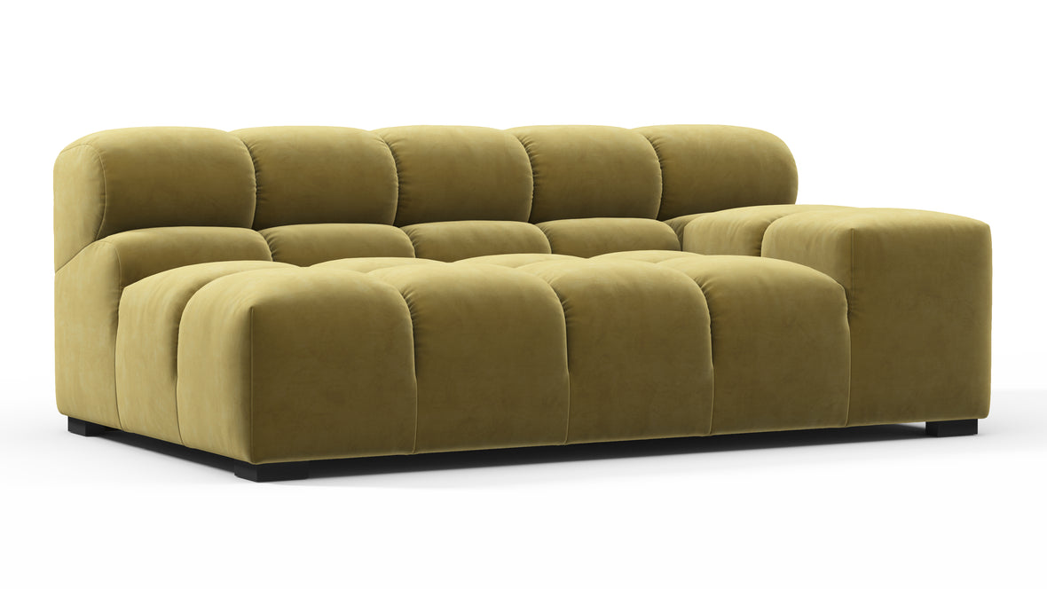 Tufted - Tufted Module, Extra Large Right Arm, Olive Gold Velvet