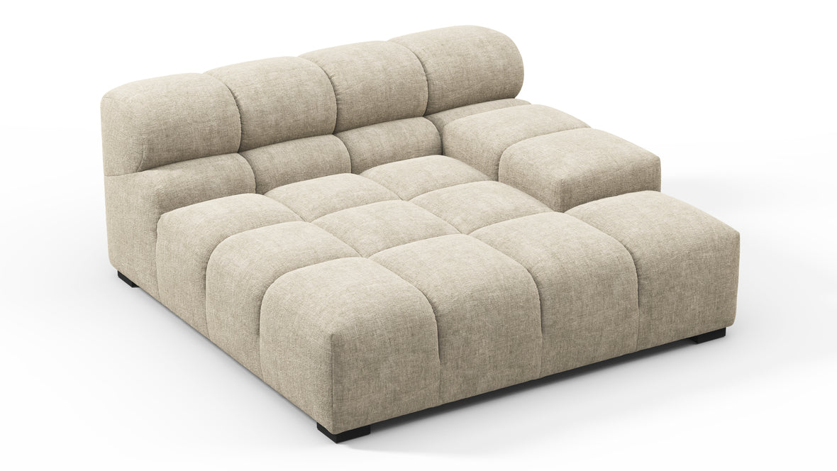 Tufted - Tufted Module, Deep Large Right Arm, Beige Gray Chenille