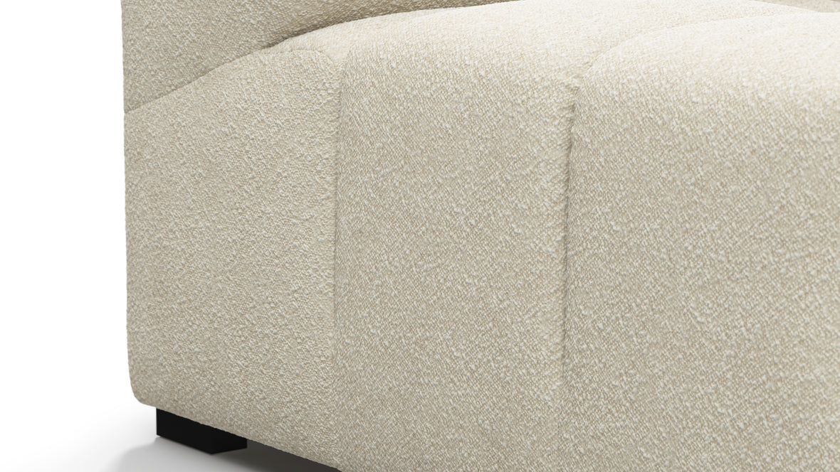 Tufted - Tufted Module, Deep Left Arm, Eggshell Boucle