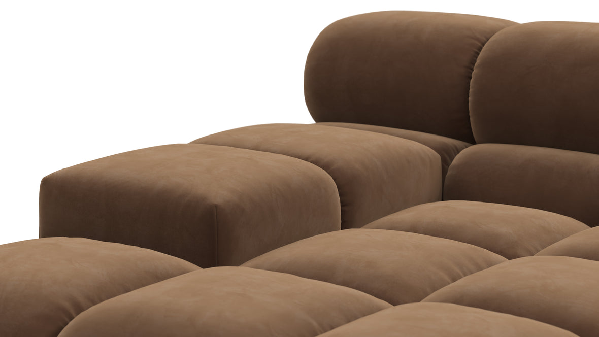 Tufted - Tufted Module, Deep Left Arm, Mocha Velvet