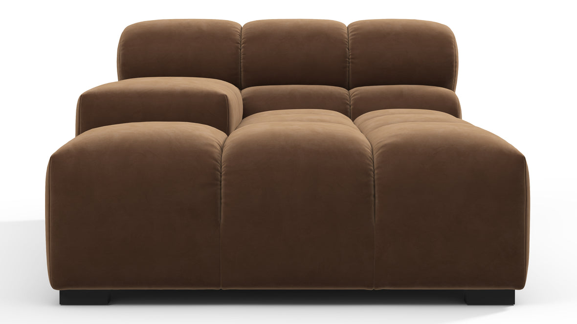 Tufted - Tufted Module, Deep Left Arm, Mocha Velvet