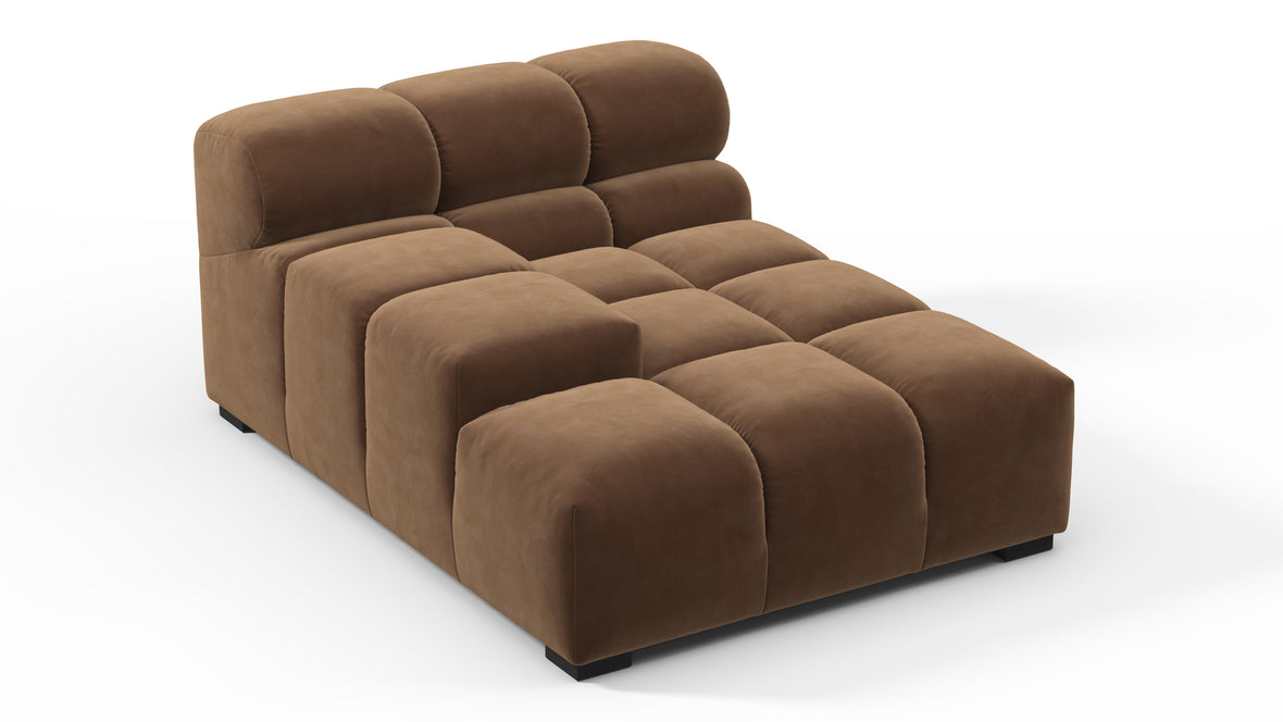 Tufted - Tufted Module, Deep Left Arm, Mocha Velvet