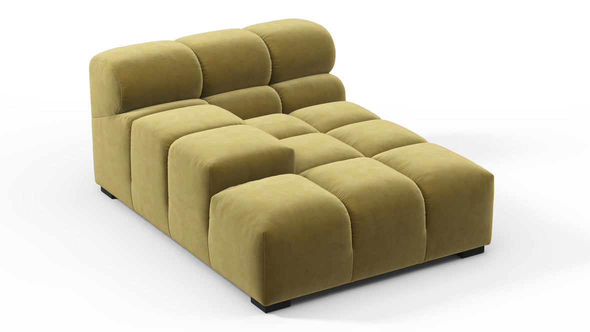 Tufted - Tufted Module, Deep Left Arm, Olive Gold Velvet