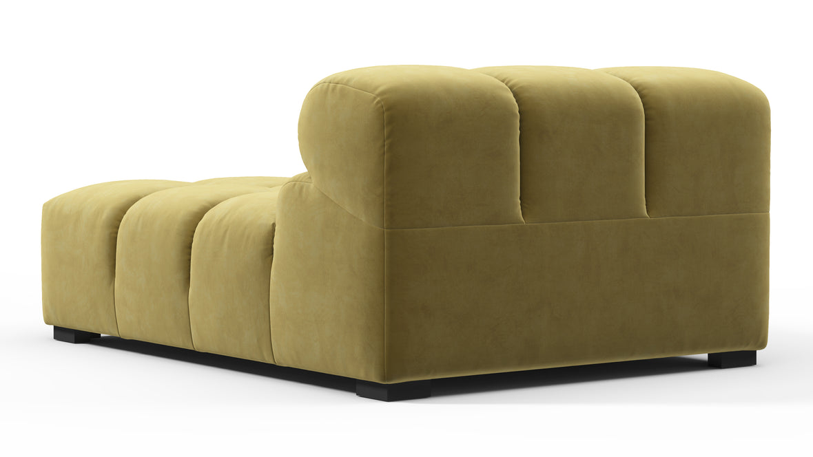 Tufted - Tufted Module, Deep Left Arm, Olive Gold Velvet