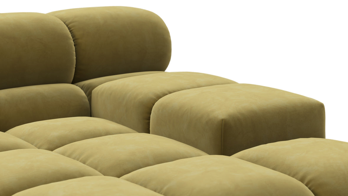 Tufted - Tufted Module, Deep Right Arm, Olive Gold Velvet