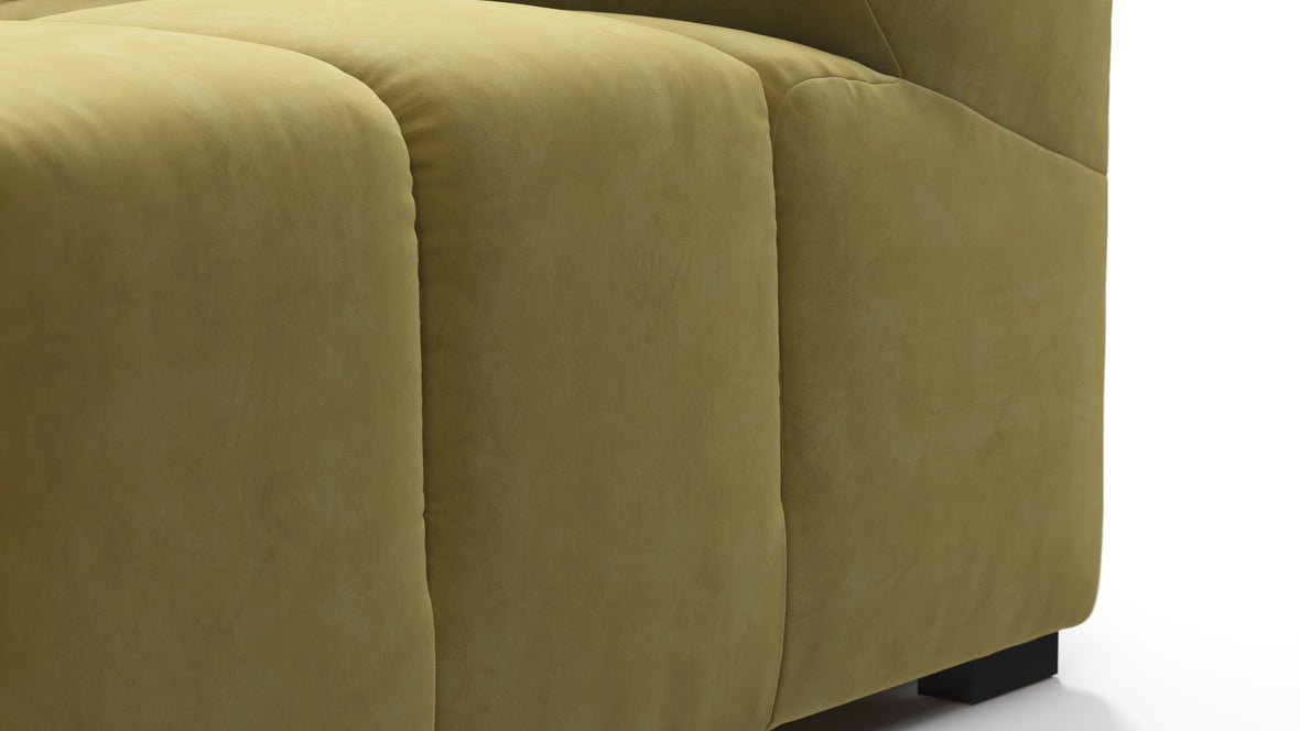 Tufted - Tufted Module, Deep Right Arm, Olive Gold Velvet