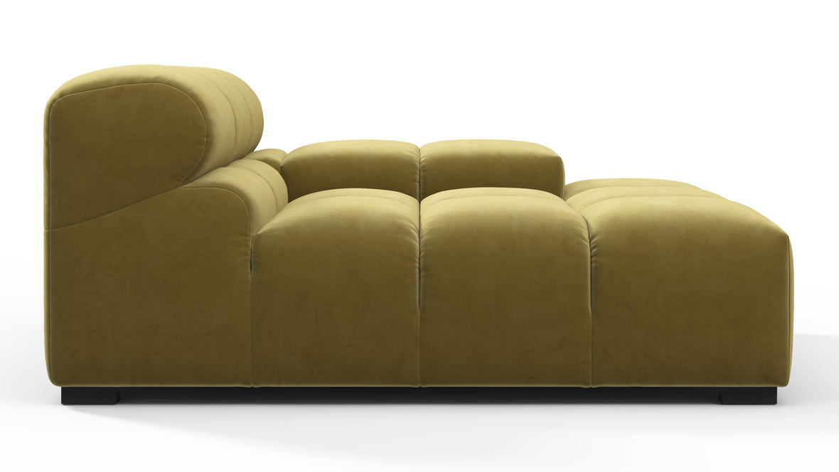 Tufted - Tufted Module, Deep Right Arm, Olive Gold Velvet