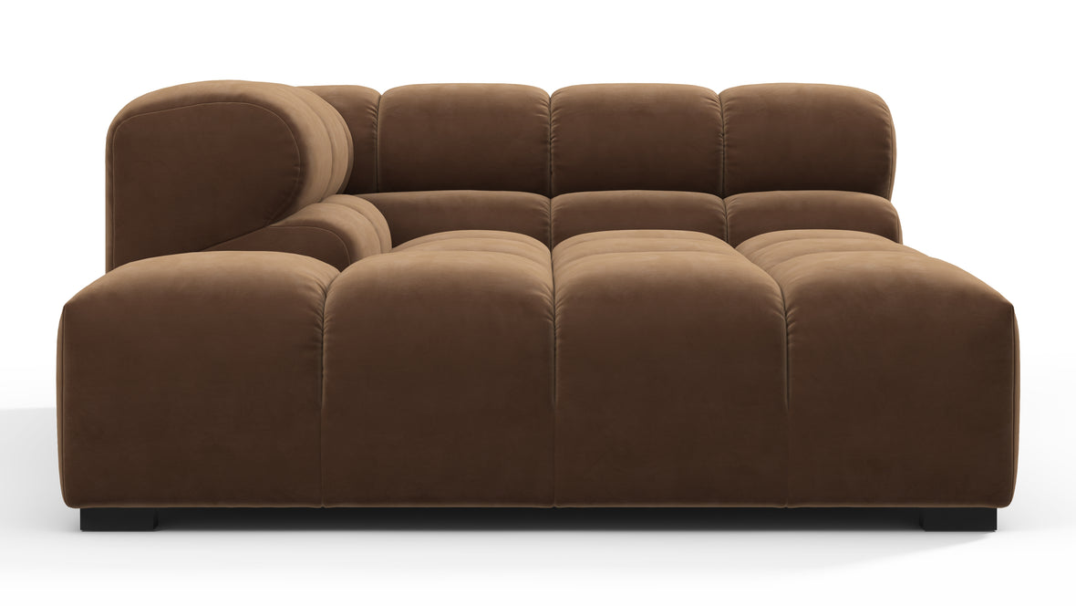 Tufted - Tufted Module, Deep Left Corner Half, Mocha Velvet