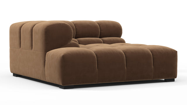 Tufted - Tufted Module, Deep Left Corner Half, Mocha Velvet