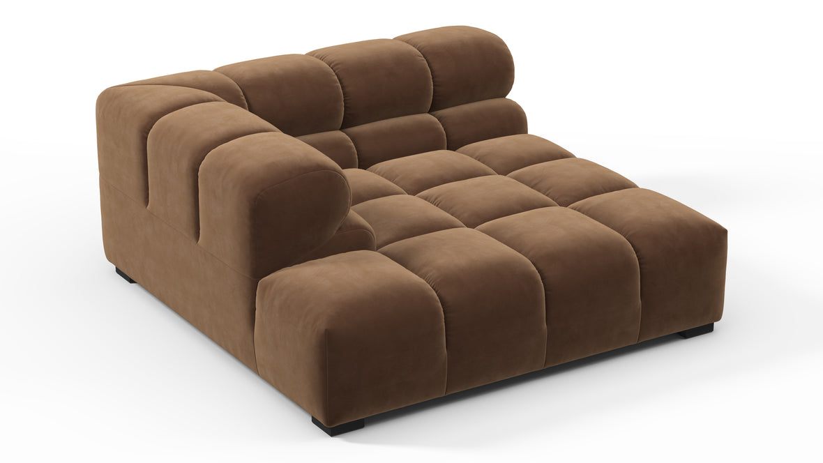 Tufted - Tufted Module, Deep Left Corner Half, Mocha Velvet