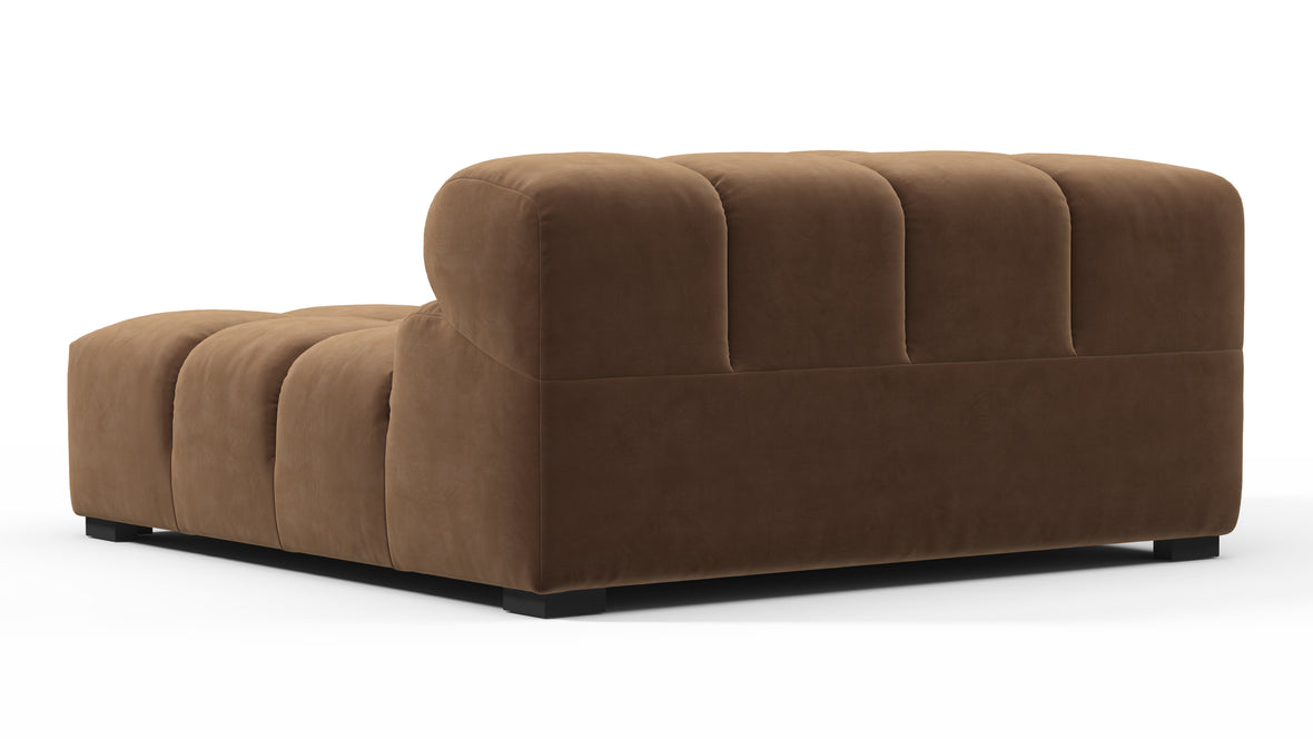 Tufted - Tufted Module, Deep Left Corner Half, Mocha Velvet