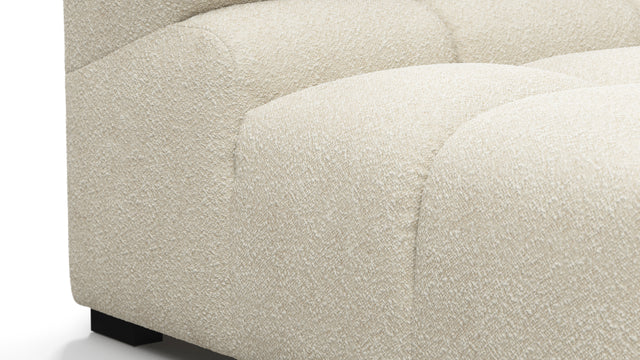 Tufted - Tufted Module, Deep Right Corner Half, Eggshell Boucle