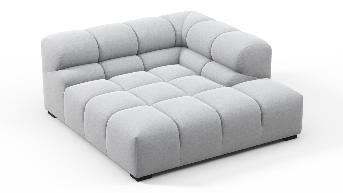 Tufted - Tufted Module, Deep Right Corner Half, Light Gray Wool