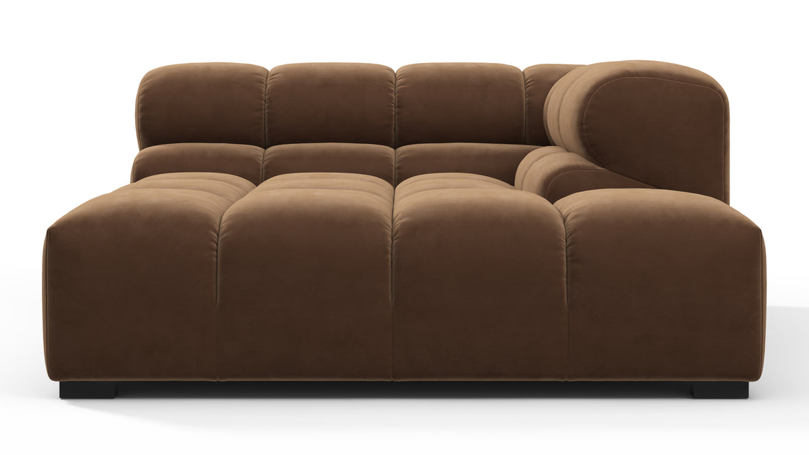 Tufted - Tufted Module, Deep Right Corner Half, Mocha Velvet