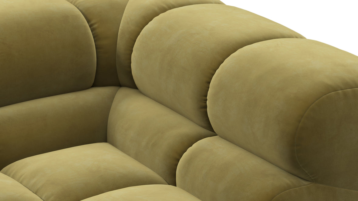 Tufted - Tufted Module, Deep Right Corner Half, Olive Gold Velvet