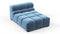 Tufted - Tufted Module, Armless Chaise, Aegean Blue Velvet