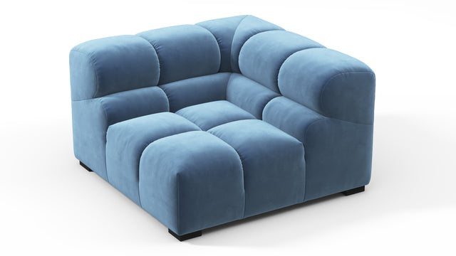 Tufted - Tufted Module, Right Corner, Aegean Blue Velvet