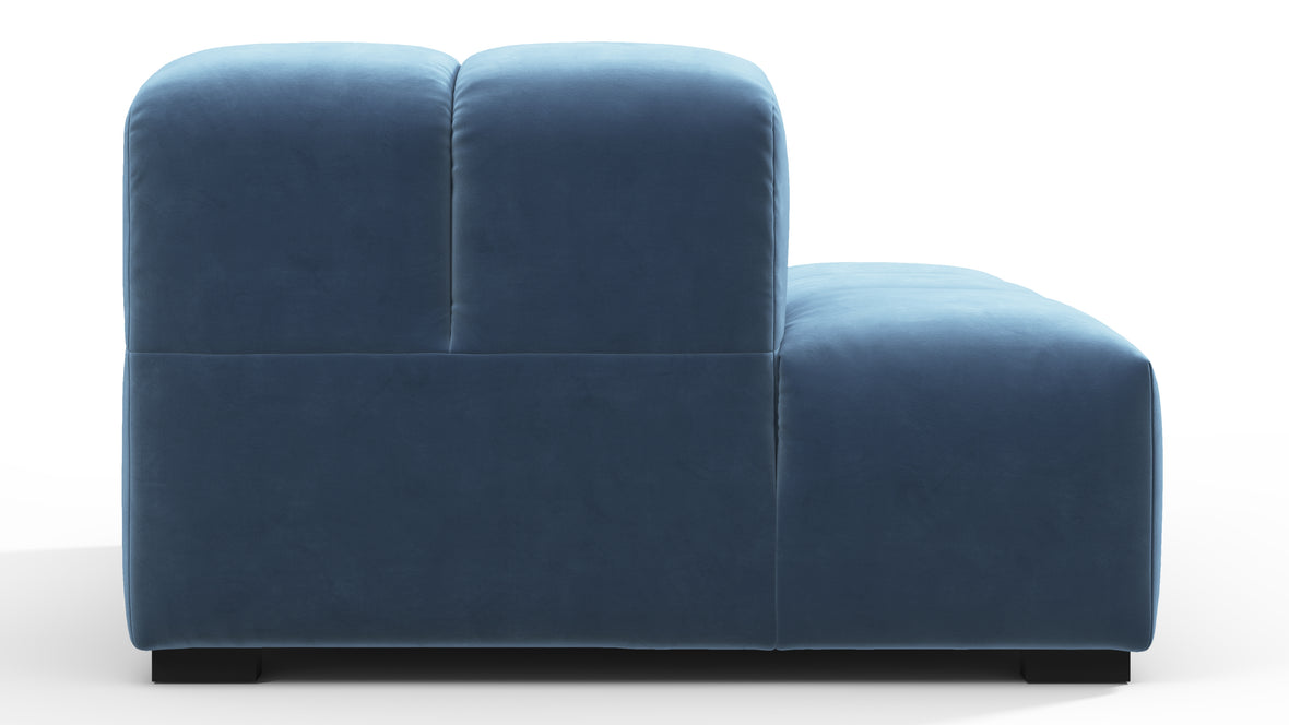 Tufted - Tufted Module, Left End (Armless), Aegean Blue Velvet